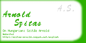 arnold szitas business card