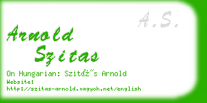 arnold szitas business card